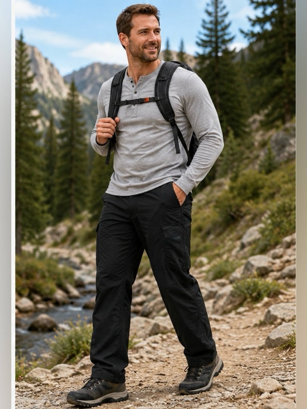 Columbia Omni-Shade Black Lightweight Cargo Hiking Pants Men’s 44x34 Outdoor